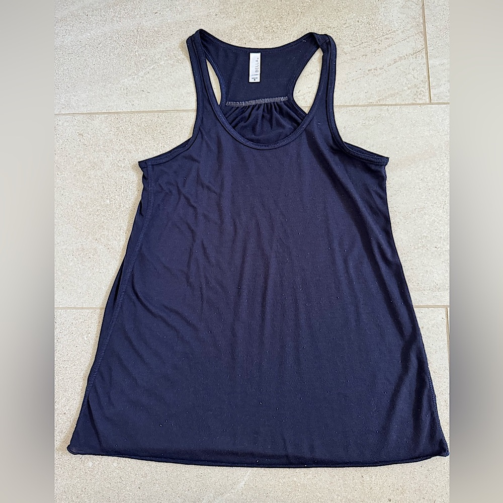 Navy blue racer back tank top